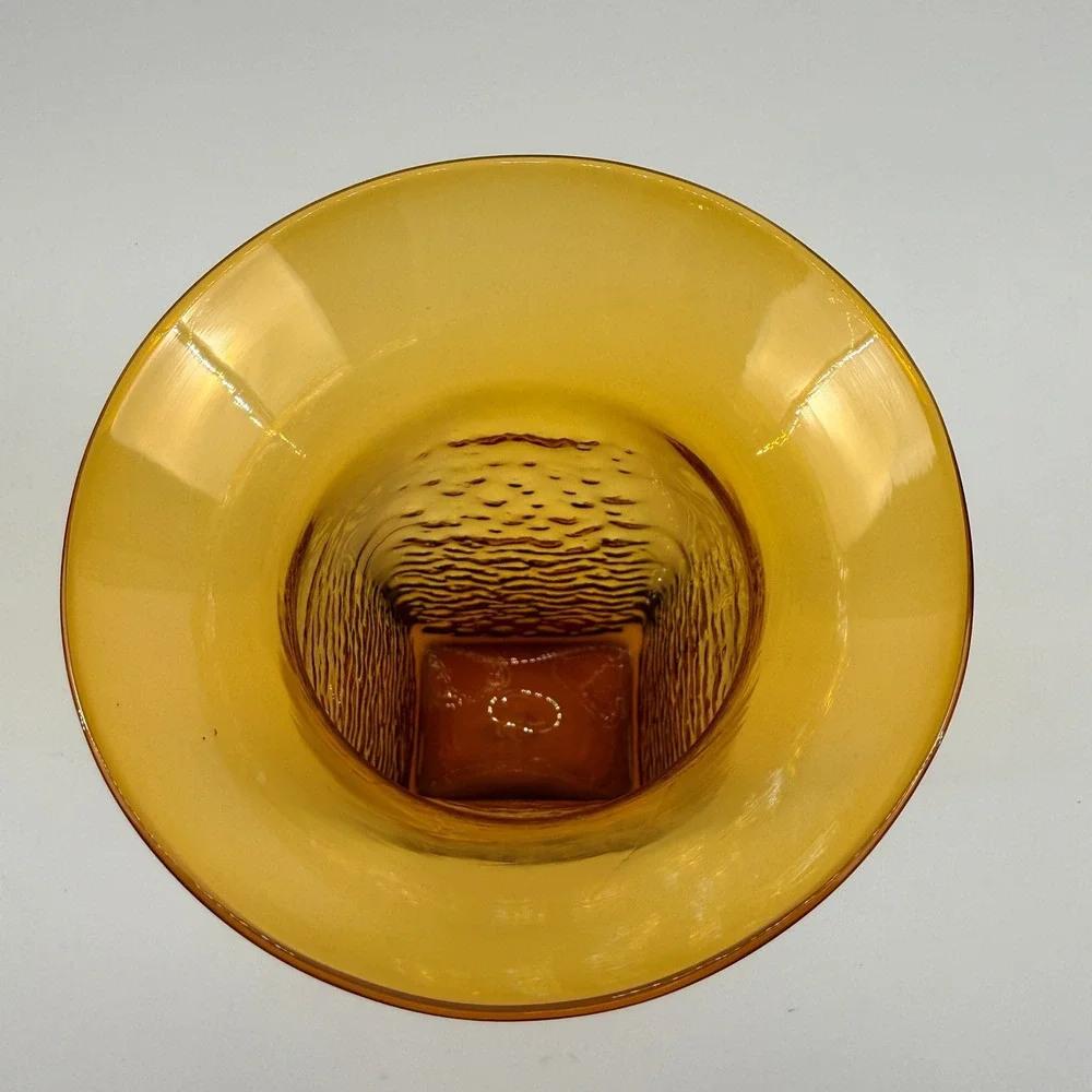 Blenko 6610 Honey Glass Vase Joel Myers Amber Textured Mid Century Modern